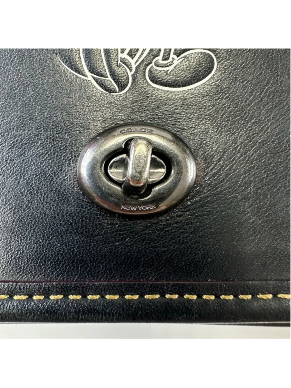 Coach x Disney Penny Crossbody with Mickey Mouse F59374 Black Glove Calf Leather